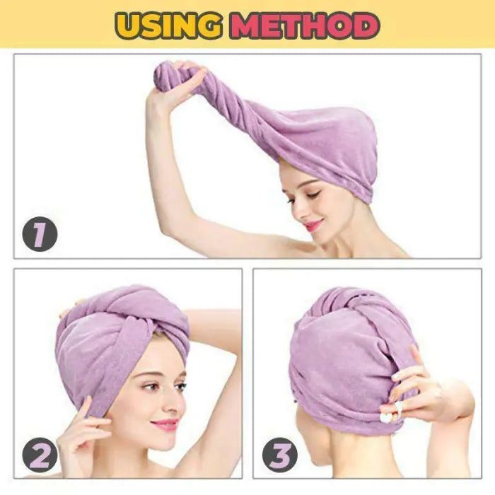 Super Absorbent Dry Hair Cap and Bath Towel