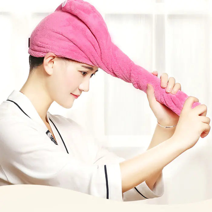 Super Absorbent Dry Hair Cap and Bath Towel