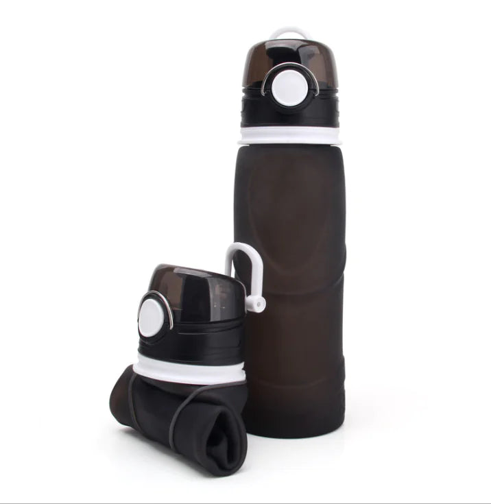 Travel Folding Water Bottle, Food-Grade Silicone
