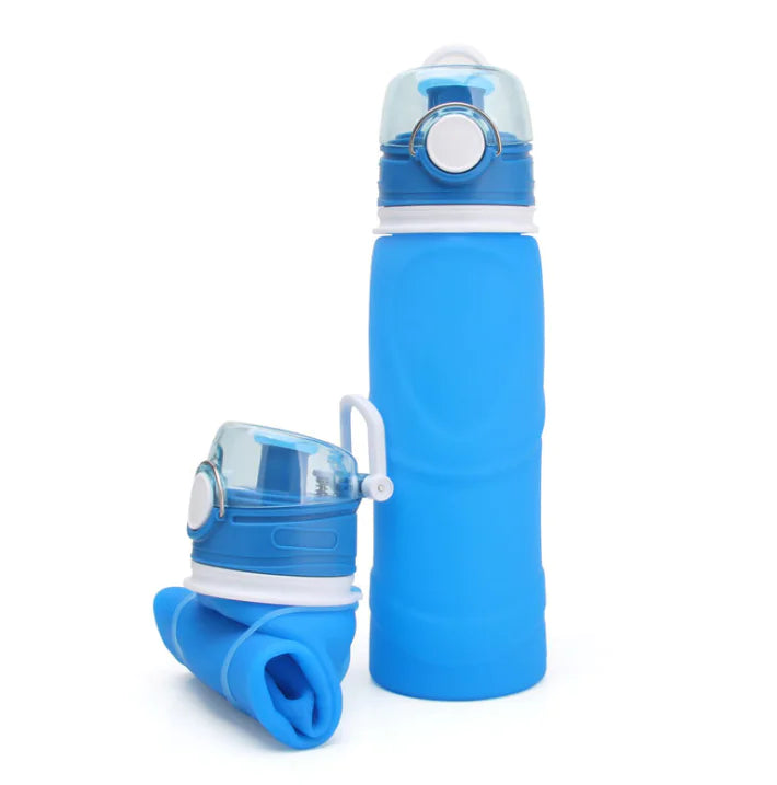 Travel Folding Water Bottle, Food-Grade Silicone